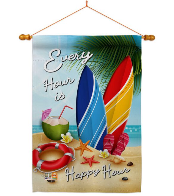 Beach Every Hour - Beach Coastal Vertical Impressions Decorative Flags HG106080 Made In USA - Image 14