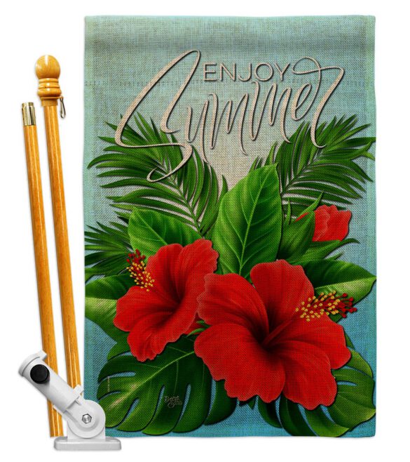 Enjoy Hibiscus - Beach Coastal Vertical Impressions Decorative Flags HG106095 Made In USA - Image 15