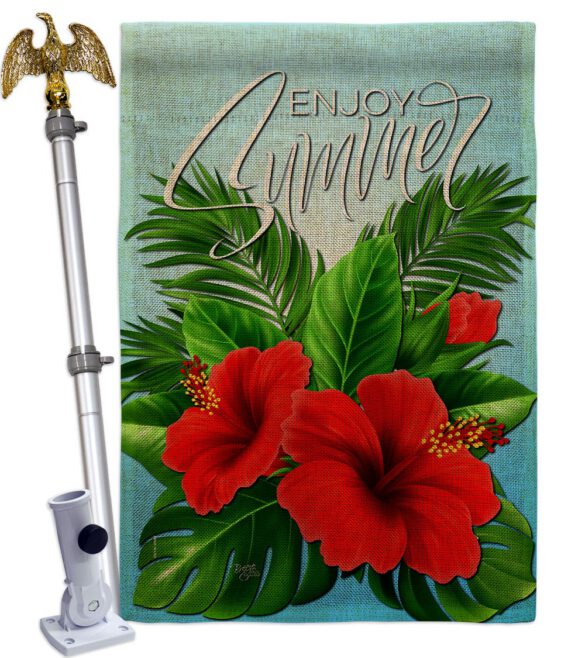 Enjoy Hibiscus - Beach Coastal Vertical Impressions Decorative Flags HG106095 Made In USA - Image 19
