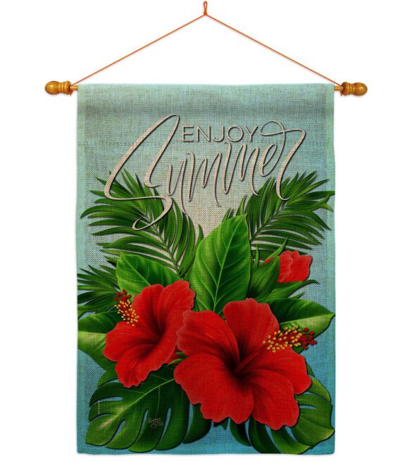 Enjoy Hibiscus - Beach Coastal Vertical Impressions Decorative Flags HG106095 Made In USA - Image 20