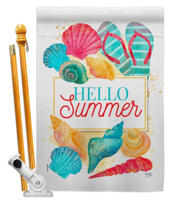 Hello Beach Time - Beach Coastal Vertical Impressions Decorative Flags HG106108 Made In USA - Image 5