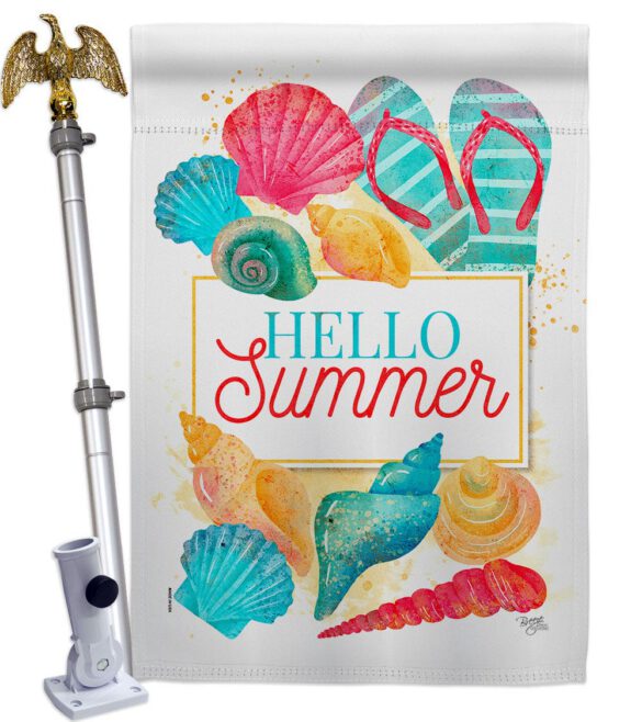 Hello Beach Time - Beach Coastal Vertical Impressions Decorative Flags HG106108 Made In USA - Image 9