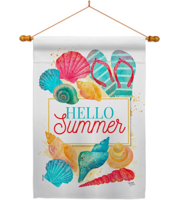 Hello Beach Time - Beach Coastal Vertical Impressions Decorative Flags HG106108 Made In USA - Image 10