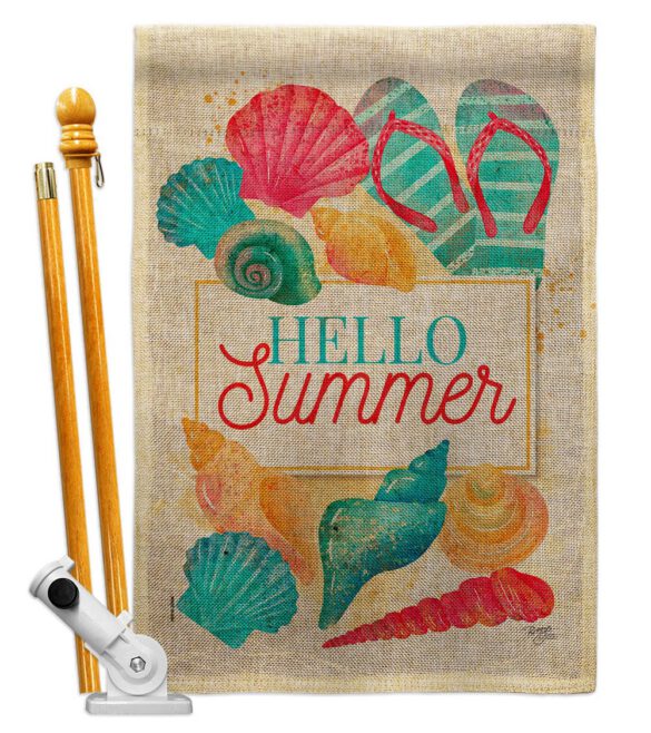 Hello Beach Time - Beach Coastal Vertical Impressions Decorative Flags HG106108 Made In USA - Image 15