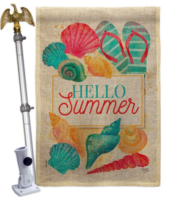 Hello Beach Time - Beach Coastal Vertical Impressions Decorative Flags HG106108 Made In USA - Image 19