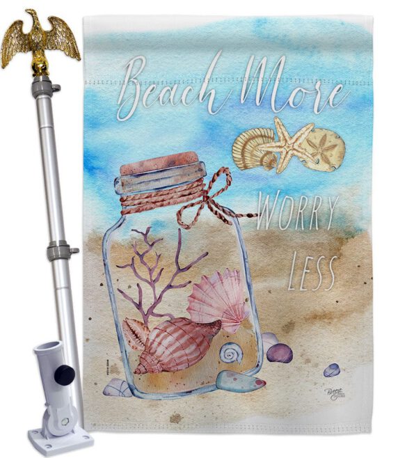 Beach More - Beach Coastal Vertical Impressions Decorative Flags HG106110 Made In USA - Image 9