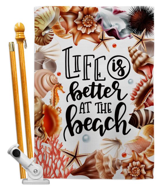 Better At Beach - Beach Coastal Vertical Impressions Decorative Flags HG106114 Made In USA - Image 5