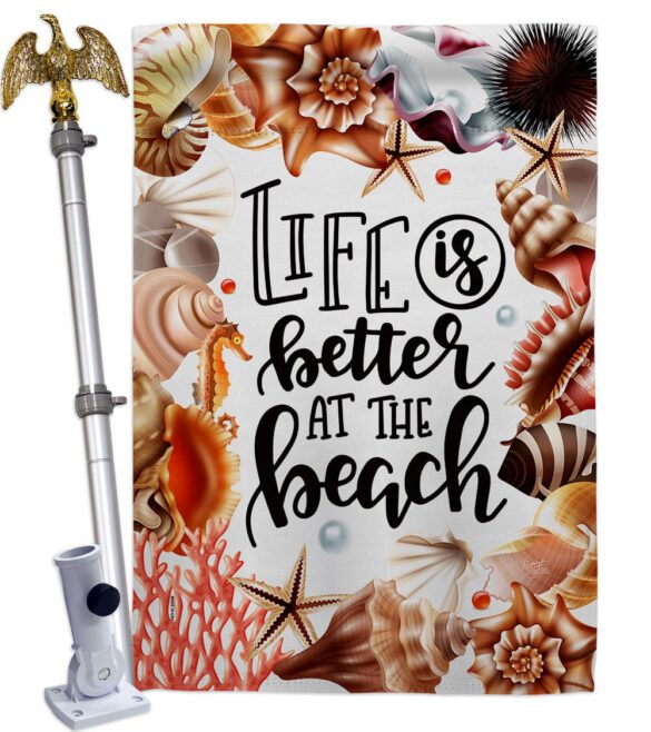 Better At Beach - Beach Coastal Vertical Impressions Decorative Flags HG106114 Made In USA - Image 9