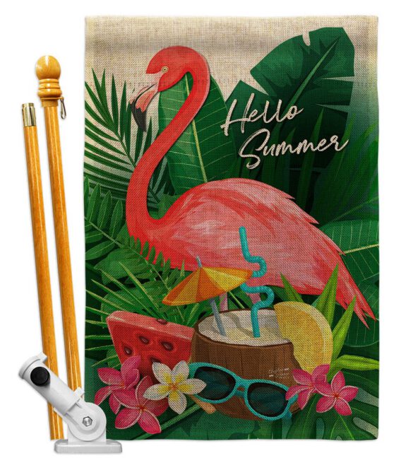 Flamingo Summer - Beach Coastal Vertical Impressions Decorative Flags HG137371 Made In USA - Image 15