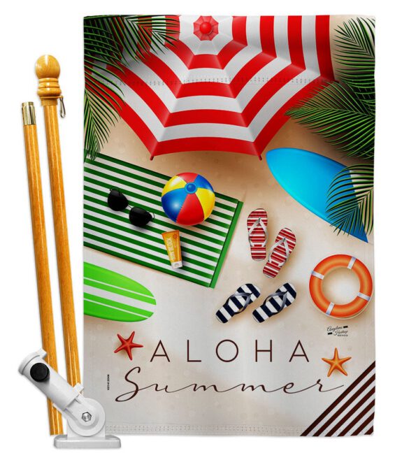Aloha Beach Time - Beach Coastal Vertical Impressions Decorative Flags HG137451 Made In USA - Image 6