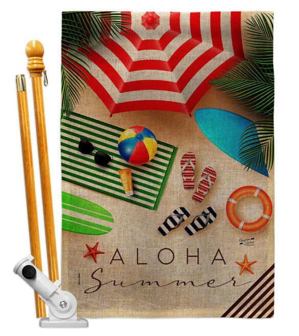 Aloha Beach Time - Beach Coastal Vertical Impressions Decorative Flags HG137451 Made In USA - Image 16