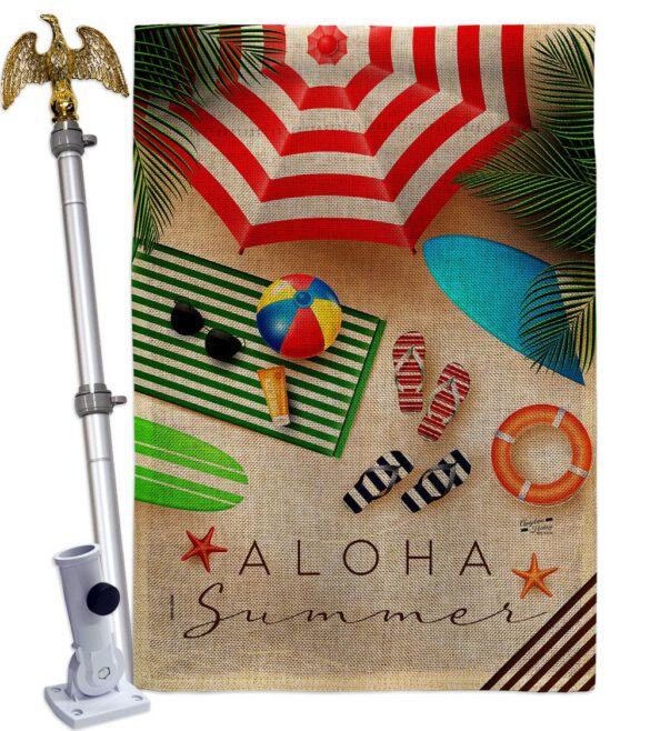 Aloha Beach Time - Beach Coastal Vertical Impressions Decorative Flags HG137451 Made In USA - Image 20