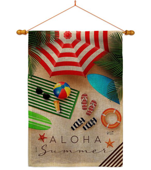 Aloha Beach Time - Beach Coastal Vertical Impressions Decorative Flags HG137451 Made In USA - Image 21