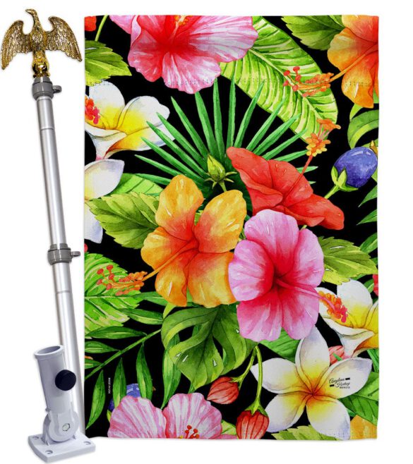 Hibiscus Bush - Beach Coastal Vertical Impressions Decorative Flags HG137550 Made In USA - Image 9