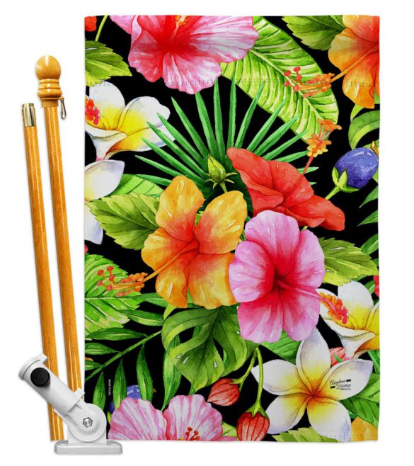 Hibiscus Bush - Beach Coastal Vertical Impressions Decorative Flags HG137550 Made In USA - Image 5
