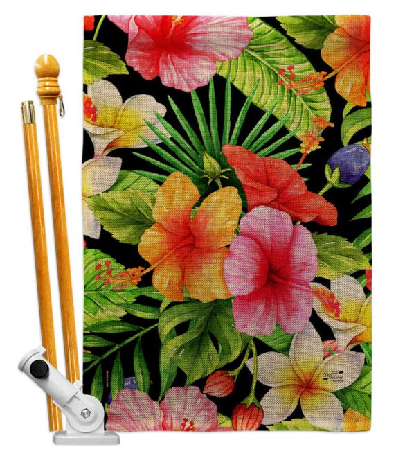 Hibiscus Bush - Beach Coastal Vertical Impressions Decorative Flags HG137550 Made In USA - Image 15