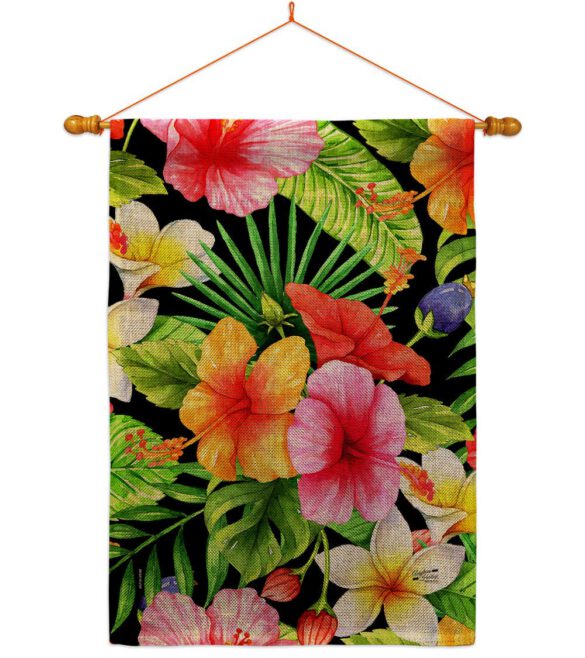 Hibiscus Bush - Beach Coastal Vertical Impressions Decorative Flags HG137550 Made In USA - Image 20