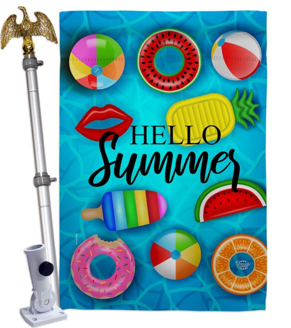 Chilling At Pool - Beach Coastal Vertical Impressions Decorative Flags HG192646 Made In USA - Image 9