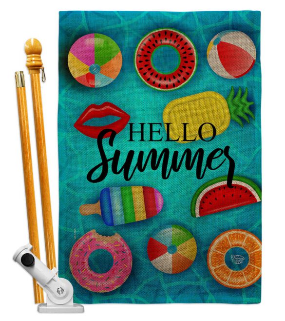 Chilling At Pool - Beach Coastal Vertical Impressions Decorative Flags HG192646 Made In USA - Image 15