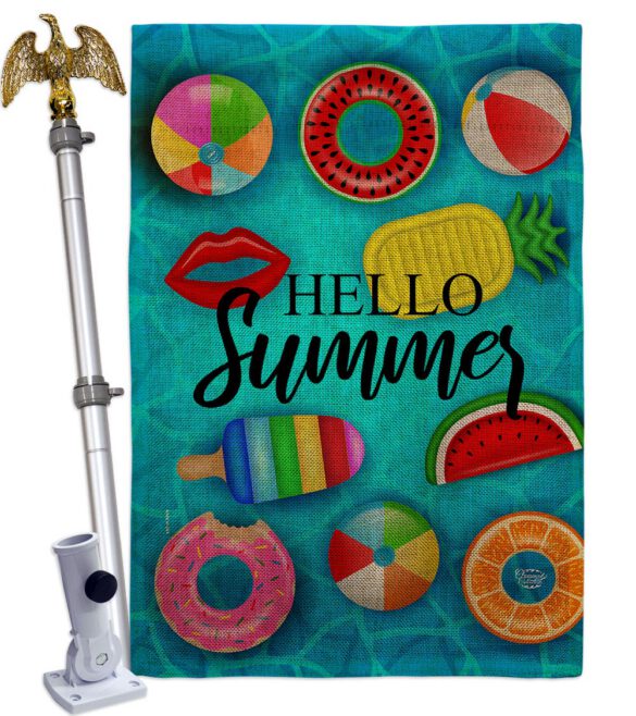 Chilling At Pool - Beach Coastal Vertical Impressions Decorative Flags HG192646 Made In USA - Image 19
