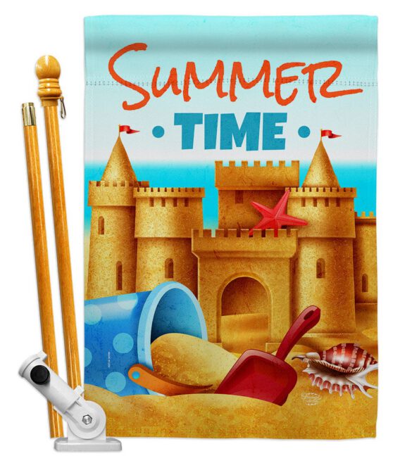 Bulid Sand Castle - Beach Coastal Vertical Impressions Decorative Flags HG192684 Made In USA - Image 5