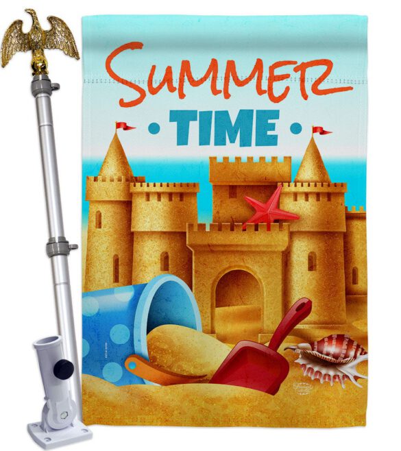 Bulid Sand Castle - Beach Coastal Vertical Impressions Decorative Flags HG192684 Made In USA - Image 11
