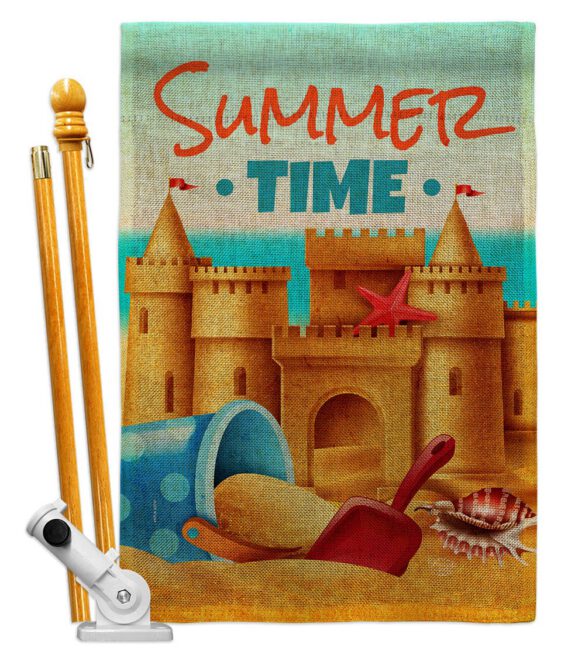 Bulid Sand Castle - Beach Coastal Vertical Impressions Decorative Flags HG192684 Made In USA - Image 17