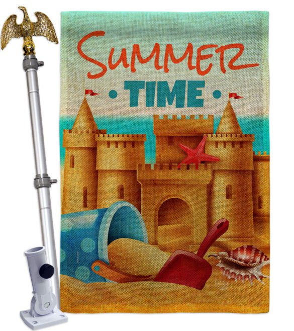 Bulid Sand Castle - Beach Coastal Vertical Impressions Decorative Flags HG192684 Made In USA - Image 23