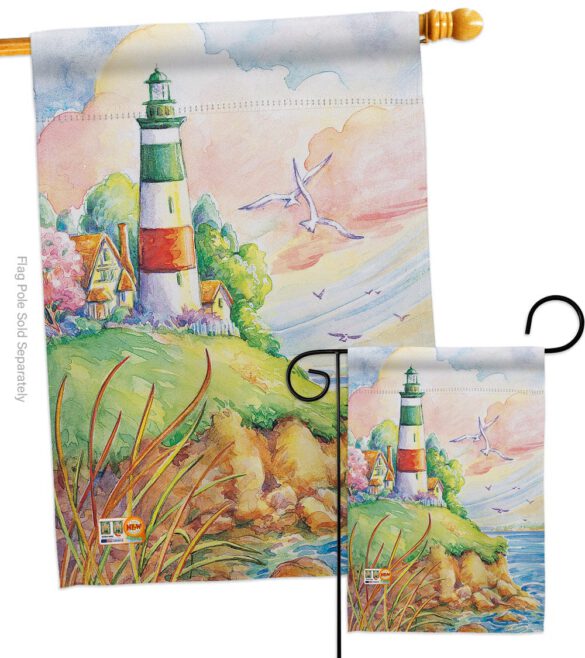 Cliff Lighthouse - Beach Coastal Vertical Impressions Decorative Flags HG106064 Made In USA - Image 3