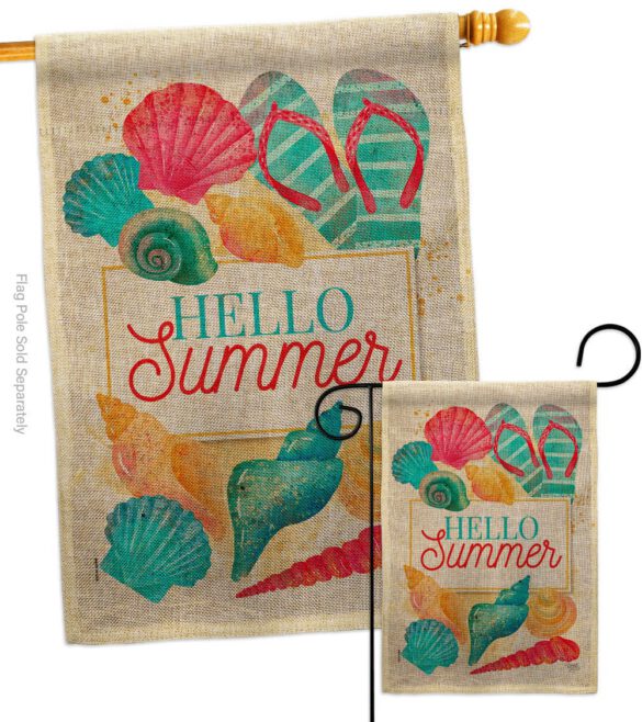 Hello Beach Time - Beach Coastal Vertical Impressions Decorative Flags HG106108 Made In USA - Image 13