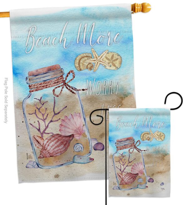 Beach More - Beach Coastal Vertical Impressions Decorative Flags HG106110 Made In USA - Image 3