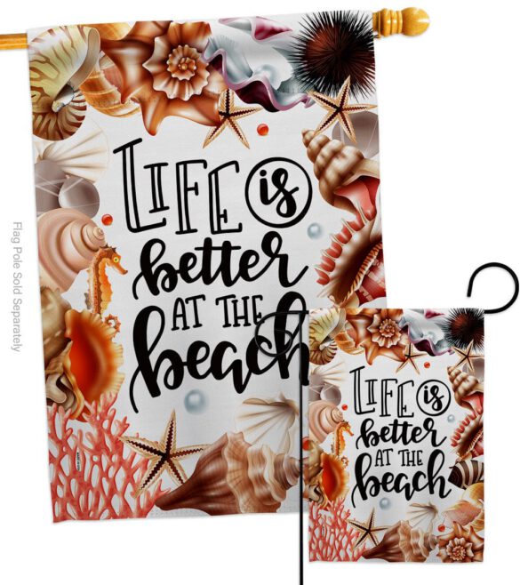 Better At Beach - Beach Coastal Vertical Impressions Decorative Flags HG106114 Made In USA - Image 3