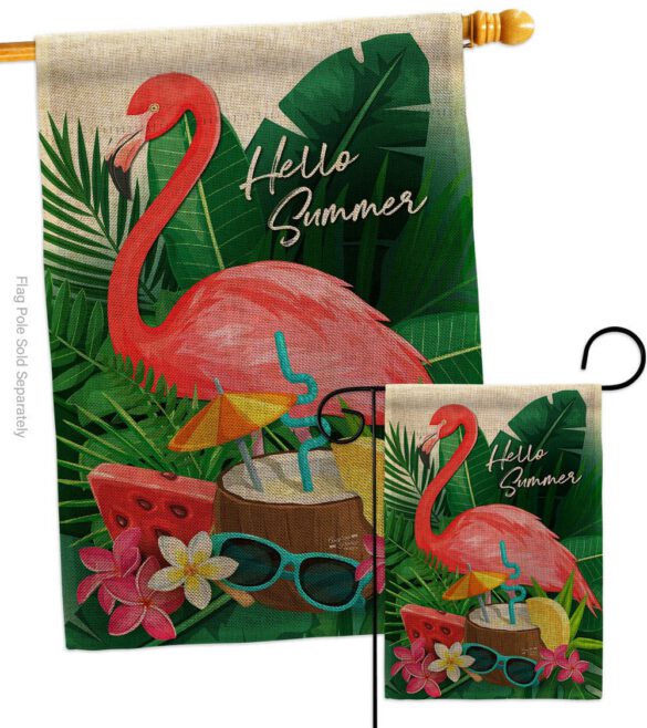 Flamingo Summer - Beach Coastal Vertical Impressions Decorative Flags HG137371 Made In USA - Image 13