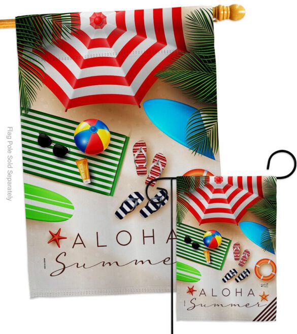 Aloha Beach Time - Beach Coastal Vertical Impressions Decorative Flags HG137451 Made In USA - Image 4