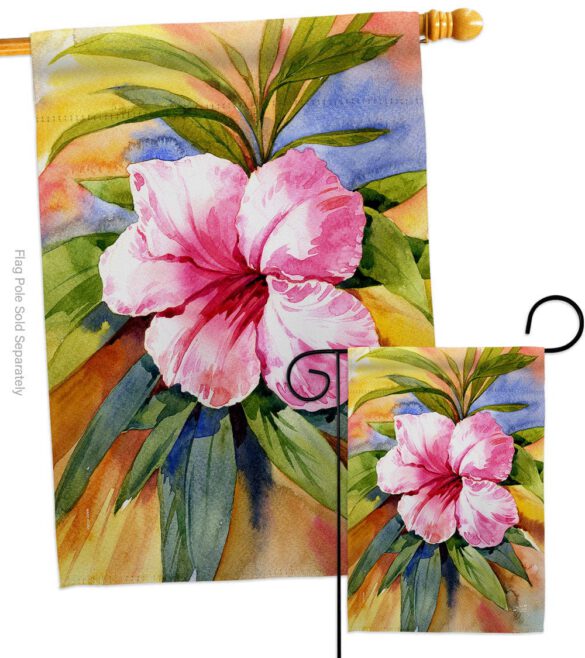 Hibiscus - Beach Coastal Vertical Impressions Decorative Flags HG137547 Made In USA - Image 3