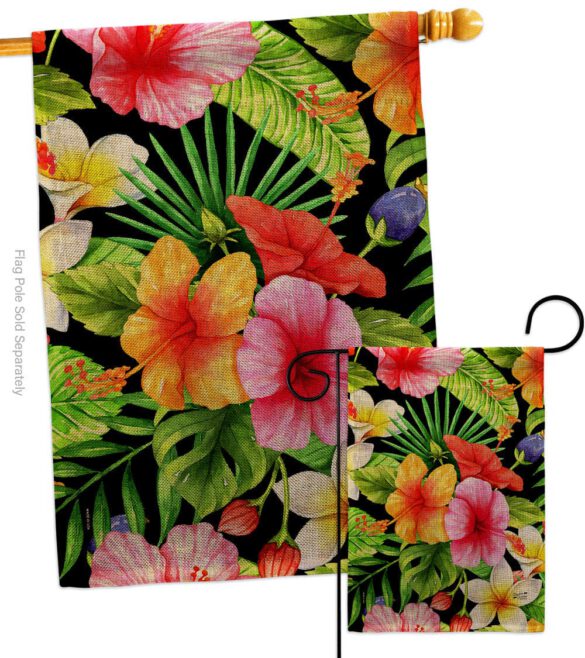 Hibiscus Bush - Beach Coastal Vertical Impressions Decorative Flags HG137550 Made In USA - Image 13
