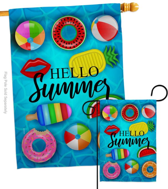 Chilling At Pool - Beach Coastal Vertical Impressions Decorative Flags HG192646 Made In USA - Image 3