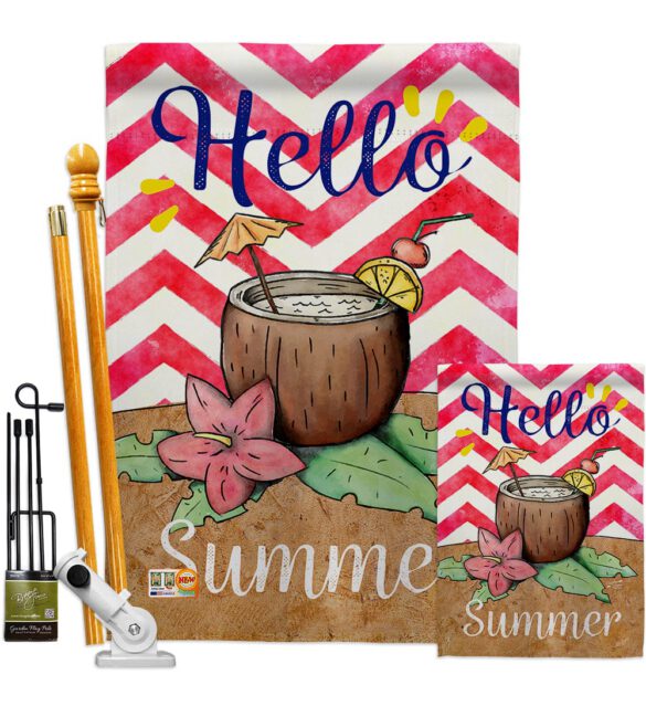 Coconut Summer Drinks - Beverages Happy Hour & Drinks Vertical Impressions Decorative Flags HG137001 Made In USA - Image 6