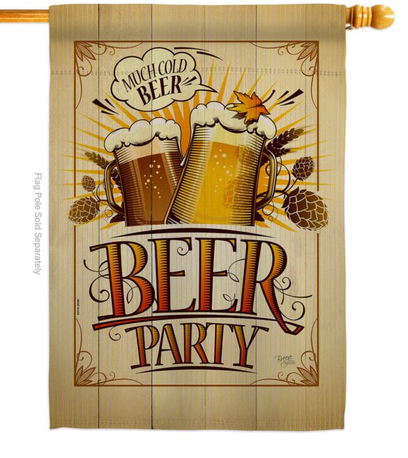 Beer Party - Beverages Happy Hour & Drinks Vertical Impressions Decorative Flags HG117061 Made In USA - Image 2