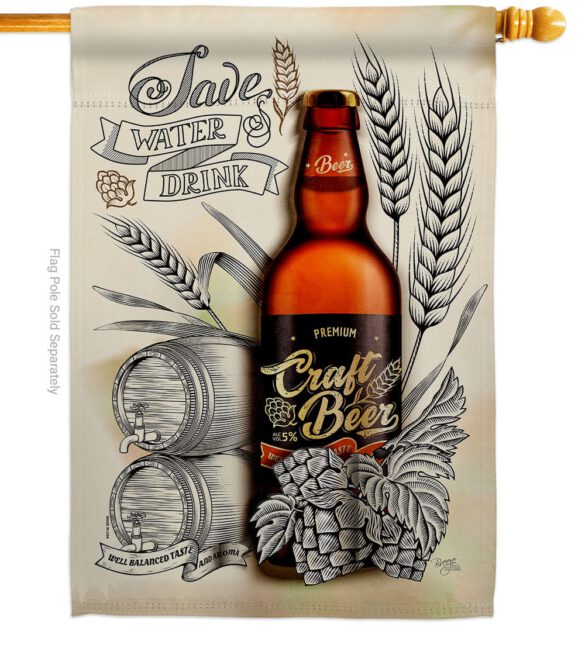 Craft Beer - Beverages Happy Hour & Drinks Vertical Impressions Decorative Flags HG117071 Made In USA - Image 2