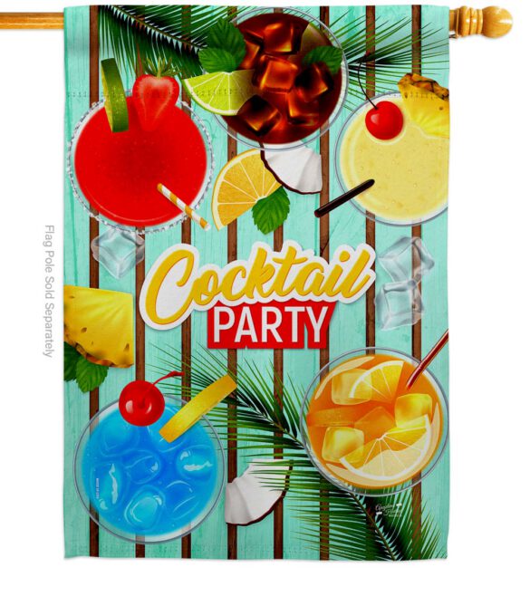Cocktail Party - Beverages Happy Hour & Drinks Vertical Impressions Decorative Flags HG137529 Made In USA - Image 2