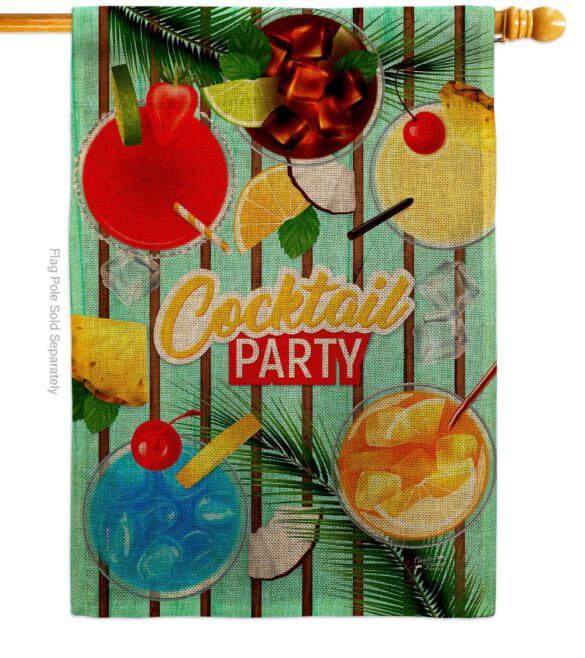 Cocktail Party - Beverages Happy Hour & Drinks Vertical Impressions Decorative Flags HG137529 Made In USA - Image 12