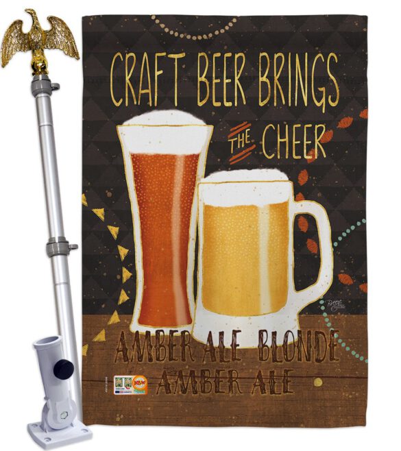 Craft Beer Brings Cheer - Beverages Happy Hour & Drinks Vertical Impressions Decorative Flags HG117052 Made In USA - Image 13