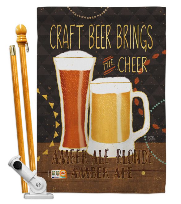 Craft Beer Brings Cheer - Beverages Happy Hour & Drinks Vertical Impressions Decorative Flags HG117052 Made In USA - Image 5