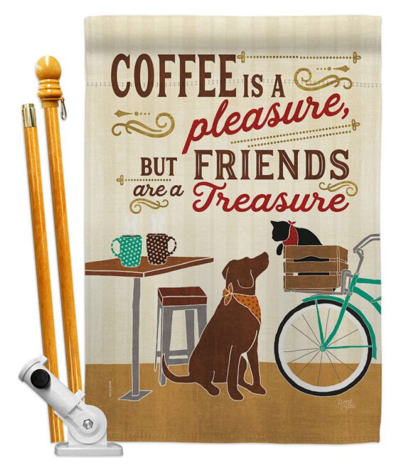 Coffee and Friends - Beverages Happy Hour & Drinks Vertical Impressions Decorative Flags HG117055 Made In USA - Image 5