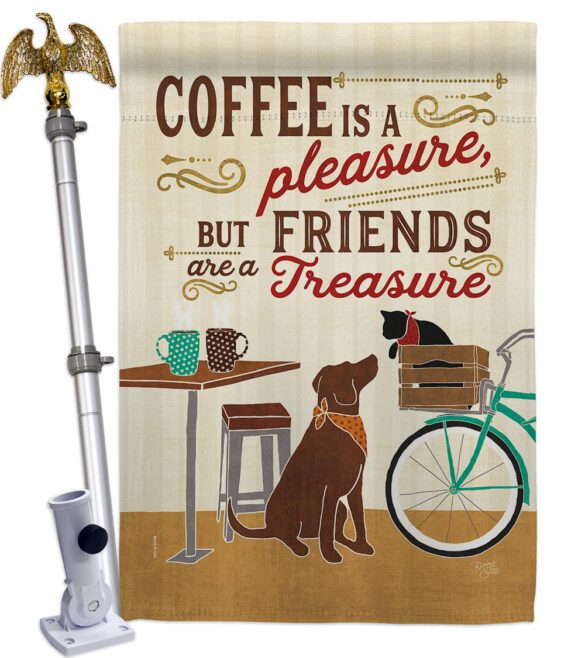 Coffee and Friends - Beverages Happy Hour & Drinks Vertical Impressions Decorative Flags HG117055 Made In USA - Image 9