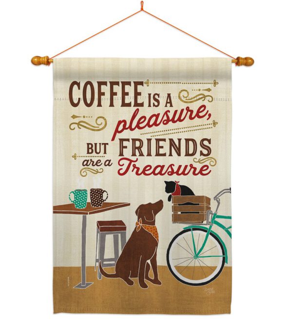 Coffee and Friends - Beverages Happy Hour & Drinks Vertical Impressions Decorative Flags HG117055 Made In USA - Image 10