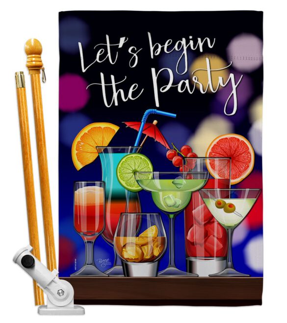 Begin The Party - Beverages Happy Hour & Drinks Vertical Impressions Decorative Flags HG117059 Made In USA - Image 5