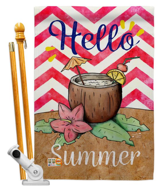 Coconut Summer Drinks - Beverages Happy Hour & Drinks Vertical Impressions Decorative Flags HG137001 Made In USA - Image 5