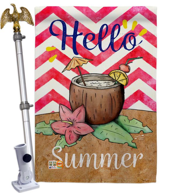 Coconut Summer Drinks - Beverages Happy Hour & Drinks Vertical Impressions Decorative Flags HG137001 Made In USA - Image 13